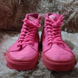 Vans High Top Sneakers Pink Sz 6 Men Sz 7.5 Women Discounted Ship